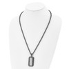 Lex & Lu Chisel Stainless Steel Brushed Blk Plated Dog Tag Necklace 24'' LAL40212 - 4 - Lex & Lu