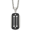 Lex & Lu Chisel Stainless Steel Brushed & Polished Black Plated Necklace 24'' - Lex & Lu