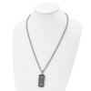 Lex & Lu Chisel Stainless Steel Brushed & Polished Black Plated Necklace 24'' - 4 - Lex & Lu
