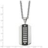 Lex & Lu Chisel Stainless Steel Brushed & Black Plated Dog Tag Necklace 24'' - 3 - Lex & Lu