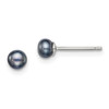 Lex & Lu Sterling Silver 4-5mm Black FWC Button Pearl Stud Earring - Lex & Lu