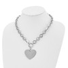 Lex & Lu Chisel Stainless Steel Polished Large Heart Necklace 17.25'' - 4 - Lex & Lu