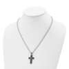 Lex & Lu Chisel Stainless Steel Black/Blue Carbon Fiber Cross Necklace 20'' - 4 - Lex & Lu