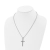 Lex & Lu Chisel Stainless Steel Polished and Textured Cross Necklace 20'' - 4 - Lex & Lu