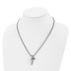 Lex & Lu Chisel Stainless Steel Brushed and Polished Cross Necklace 20'' - 4 - Lex & Lu