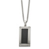 Lex & Lu Chisel Stainless Steel Polished Grooved Black Carbon Fiber Necklace 24'' - 3 - Lex & Lu