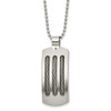 Lex & Lu Chisel Stainless Steel Brushed and Polished Curved w/Cable Necklace 22'' - Lex & Lu