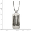 Lex & Lu Chisel Stainless Steel Brushed and Polished Curved w/Cable Necklace 22'' - 5 - Lex & Lu