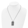 Lex & Lu Chisel Stainless Steel Brushed and Polished Black IP Cable Necklace 20'' - 4 - Lex & Lu