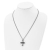 Lex & Lu Chisel Stainless Steel Polished Black IP Black CZ Cross Necklace 22'' - 4 - Lex & Lu