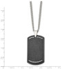 Lex & Lu Chisel Stainless Steel Laser-cut Blk IP Plated CZ Dogtag Necklace 24'' - 3 - Lex & Lu