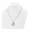 Lex & Lu Chisel Stainless Steel Yellow IP Lords Prayer Cross Necklace 20'' - 4 - Lex & Lu