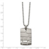 Lex & Lu Chisel Stainless Steel Brushed & Polished Patterned Dogtag Necklace 22'' - 3 - Lex & Lu
