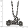 Lex & Lu Chisel Stainless Steel Antiqued Motorcycle Necklace 25.5'' - 5 - Lex & Lu