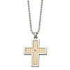 Lex & Lu Chisel Stainless Steel Diamond Cross Necklace 24'' - 3 - Lex & Lu