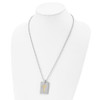 Lex & Lu Chisel Stainless Steel w/18k Laser Etched Square Cross Diamond Necklace - 4 - Lex & Lu