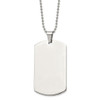 Lex & Lu Chisel Stainless Steel Rounded Edge XLarge Dog Tag Necklace 24'' LALSRN2139-24 - Lex & Lu