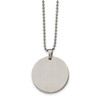 Lex & Lu Chisel Stainless Steel Polished Circle 4mm Thick Dog Tag Necklace 24'' - 3 - Lex & Lu