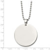 Lex & Lu Chisel Stainless Steel Polished Circle 4mm Thick Dog Tag Necklace 24'' - 6 - Lex & Lu