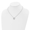 Lex & Lu Chisel Stainless Steel Polished CZ Necklace 17.25'' - 4 - Lex & Lu