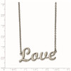 Lex & Lu Chisel Stainless Steel Polished Love Necklace 16'' - 3 - Lex & Lu