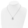 Lex & Lu Chisel Stainless Steel Polished Two Loop 2 CZ Necklace 18'' - 4 - Lex & Lu