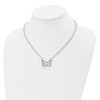 Lex & Lu Chisel Stainless Steel Polished CZ Butterfly 2mm Necklace 18'' - 4 - Lex & Lu