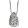 Lex & Lu Chisel Stainless Steel Druzy Agate Polyester Cord Necklace 17.5'' - Lex & Lu