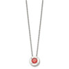 Lex & Lu Chisel Stainless Steel Polished CZ July Birthstone Necklace 20'' - 3 - Lex & Lu