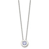 Lex & Lu Chisel Stainless Steel Polished CZ June Birthstone Necklace 20'' - 3 - Lex & Lu