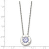 Lex & Lu Chisel Stainless Steel Polished CZ June Birthstone Necklace 20'' - 5 - Lex & Lu