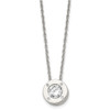 Lex & Lu Chisel Stainless Steel Polished CZ April Birthstone Necklace 20'' - Lex & Lu