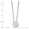 Lex & Lu Chisel Stainless Steel Polished CZ April Birthstone Necklace 20'' - 5 - Lex & Lu