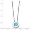 Lex & Lu Chisel Stainless Steel Polished CZ March Birthstone Necklace 20'' - 5 - Lex & Lu