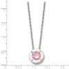 Lex & Lu Chisel Stainless Steel Polished CZ October Birthstone Necklace 20'' - 5 - Lex & Lu