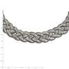Lex & Lu Chisel Stainless Steel Polished Braided Necklace 16'' - 3 - Lex & Lu