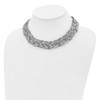 Lex & Lu Chisel Stainless Steel Polished Braided Necklace 16'' - 4 - Lex & Lu