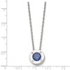 Lex & Lu Chisel Stainless Steel Polished CZ September Birthstone Necklace 20'' - 5 - Lex & Lu