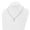 Lex & Lu Chisel Stainless Steel Rose Gold Plated Cross Necklace 18.25'' - 4 - Lex & Lu