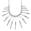 Lex & Lu Chisel Stainless Steel Polished Bars and Beads Necklace 19'' - Lex & Lu