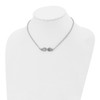 Lex & Lu Chisel Stainless Steel Polished/Textured Angel Wing Necklace 16'' - 4 - Lex & Lu