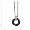 Lex & Lu Chisel Stainless Steel Multi Circle Black Ceramic CZ Necklace 22'' - 4 - Lex & Lu