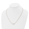 Lex & Lu Chisel Stainless Steel Polished Rose Plated CZ Necklace 21.25'' - 4 - Lex & Lu