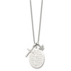 Lex & Lu Chisel Stainless Steel Serenity/Spanish Prayer CZ Cross Necklace 18'' - 7 - Lex & Lu