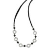 Lex & Lu Chisel Stainless Steel Polished Leather Necklace 27'' - 2 - Lex & Lu