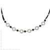 Lex & Lu Chisel Stainless Steel Polished Leather Necklace 27'' - 5 - Lex & Lu