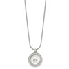 Lex & Lu Chisel Stainless Steel w/CZ Floating Glass Circles Necklace 18'' - 3 - Lex & Lu