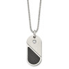 Lex & Lu Chisel Stainless Steel Dog Tag Heart Convertible Pendant Necklace 22'' - 3 - Lex & Lu