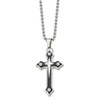 Lex & Lu Chisel Stainless Steel Black Plated Cross w/CZ Pendant Necklace 20'' - 3 - Lex & Lu