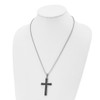 Lex & Lu Chisel Stainless Steel Carbon Fiber Cross Pendant 22'' Necklace - 4 - Lex & Lu